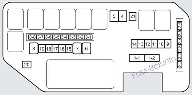 The primary under-hood fuse box diagram: Acura ZDX (2010, 2011, 2012, 2013)