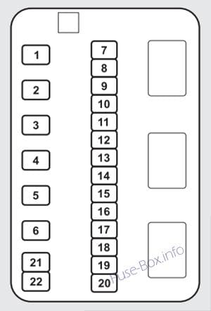 The secondary under-hood fuse box diagram: Acura ZDX (2010, 2011, 2012, 2013)