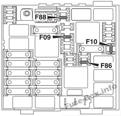 Fuse box diagram (Engine compartment): Alfa Romeo 4C (2013, 2014, 2015, 2016)