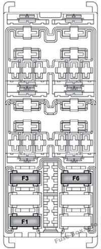 Fuse box diagram (Luggage compartment fuse box): Alfa Romeo MiTo (2014)