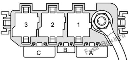 Relay carrier (3-point): Audi A2 (8Z; 1999, 2000, 2001, 2002, 2003, 2004, 2005)