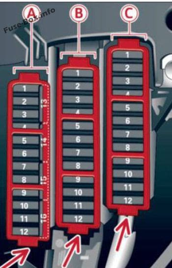 Fuse box diagram (Instrument panel, driver’s side): Audi A4/S4 (B8/8K; 2013)