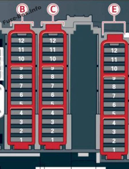 Trunk fuse box diagram: Audi A4/S4 (B8/8K; 2013)