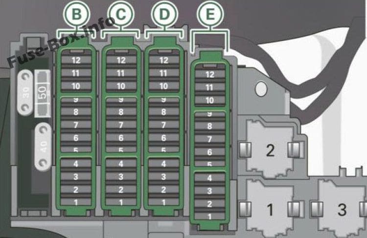 Trunk fuse box diagram: Audi A5 / S5 (2010, 2011)