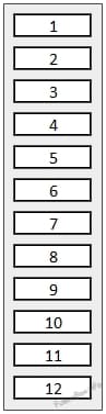 Trunk fuse box diagram (left): Audi A8 / S8 (2008, 2009)