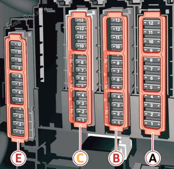 Trunk fuse box diagram: Audi Q5 (2021, 2022)