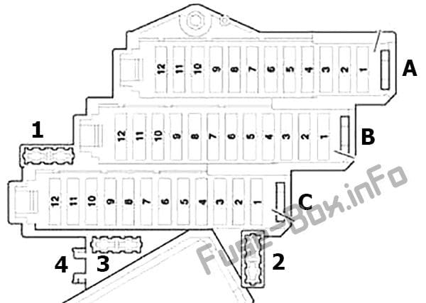 Fuse box diagram (left side of the instrument panel): Audi Q7