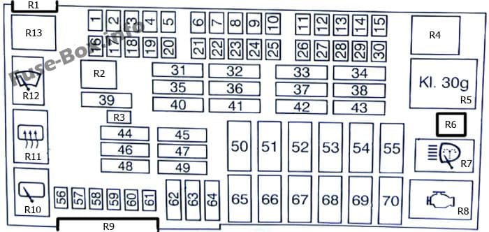 Fuse box diagram (Type 1): BMW 1-series