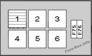 Relay block in the glove compartment: BMW 5-Series (1996, 1997, 1998, 1999, 2000, 2001, 2002, 2003)