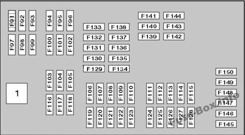 Trunk fuse box diagram: BMW X5 (2007, 2008, 2009, 2010, 2011, 2012, 2013)