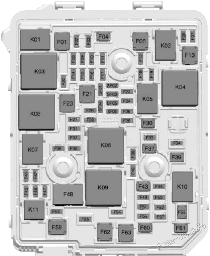 Under-hood fuse box diagram: Buick Encore GX (2020, 2021, 2022)