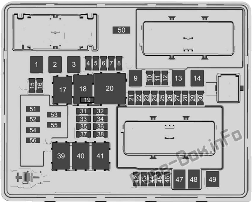 Trunk fuse box diagram: Cadillac ATS (2018)