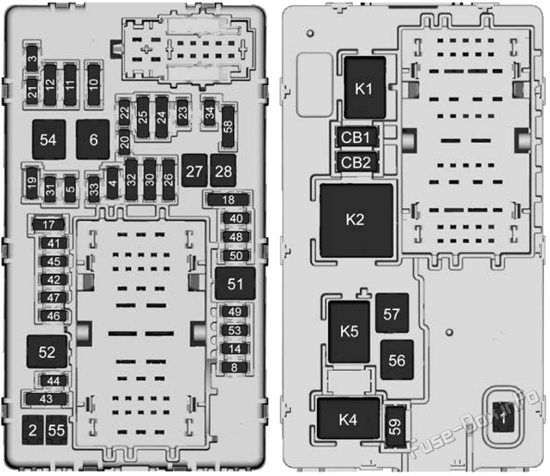 Instrument panel fuse box diagram: Cadillac Escalade (2021, 2022)