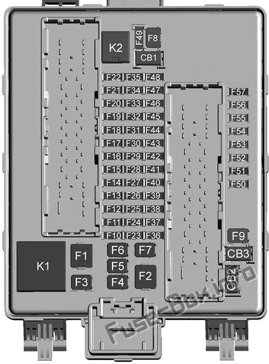 Trunk fuse box diagram: Cadillac XT5