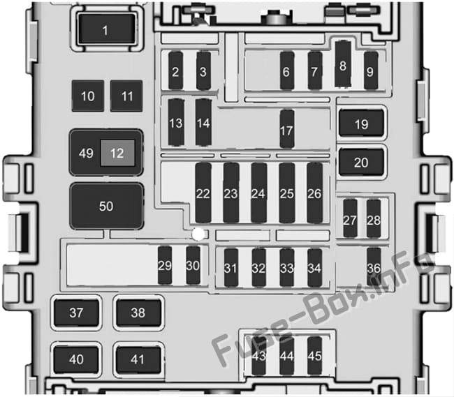 Instrument panel fuse box #1 diagram: Chevrolet Silverado (2017, 2018)