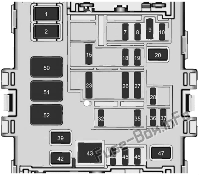 Instrument panel fuse box #2 diagram: Chevrolet Silverado (2017, 2018)