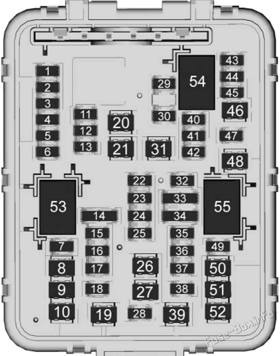 Trunk fuse box diagram: Chevrolet Tahoe / Suburban (2021, 2022)