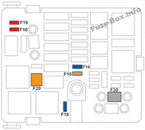 Under-hood fuse box diagram: Citroen C-Elysee (2012)