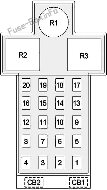 Instrument panel fuse box diagram: Dodge / Chrysler Neon (1994, 1995, 1996, 1997, 1998, 1999)