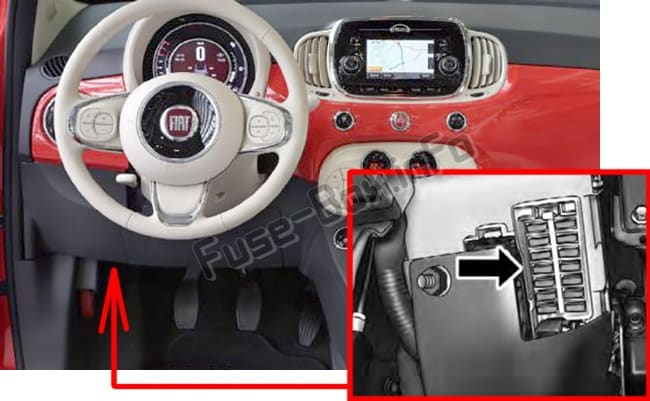 Diagrama de fusibles Fiat 500 / 500C (2008-2019) en español