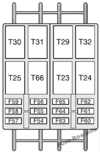 Optional fuse box (diagram): Fiat Ducato (2007, 2008, 2009, 2010, 2011, 2012, 2013, 2014)