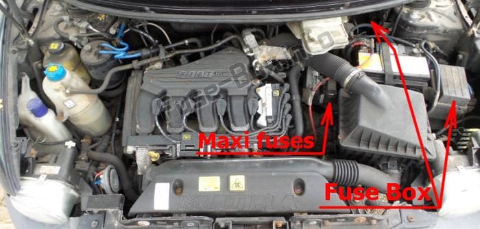 Diagrama de fusibles Fiat Multipla (2005-2010) en español