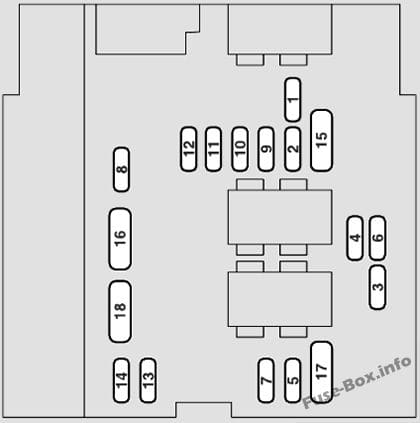 Under-hood fuse box diagram: Fiat Ulysse II (2003, 2004, 2005, 2006, 2007, 2008, 2009, 2010)