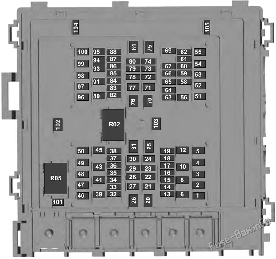 Under-hood fuse box diagram: Ford E-Series (2021, 2022-...)