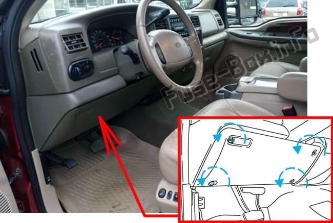 Diagrama de fusibles Ford Excursion (2000-2005) en español