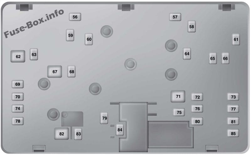 Under-hood fuse box diagram (bottom): Ford Fusion Hybrid / Energi (2016)