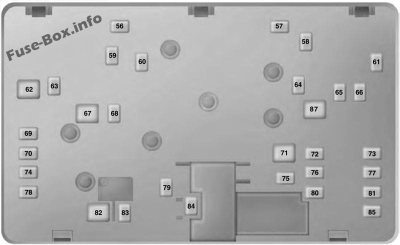 Under-hood fuse box diagram (bottom): Ford Fusion (2017)