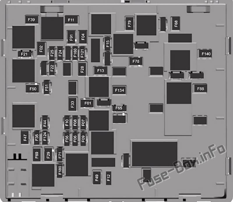 Under-hood fuse box diagram: Ford KA+ (2018, 2019, 2020)