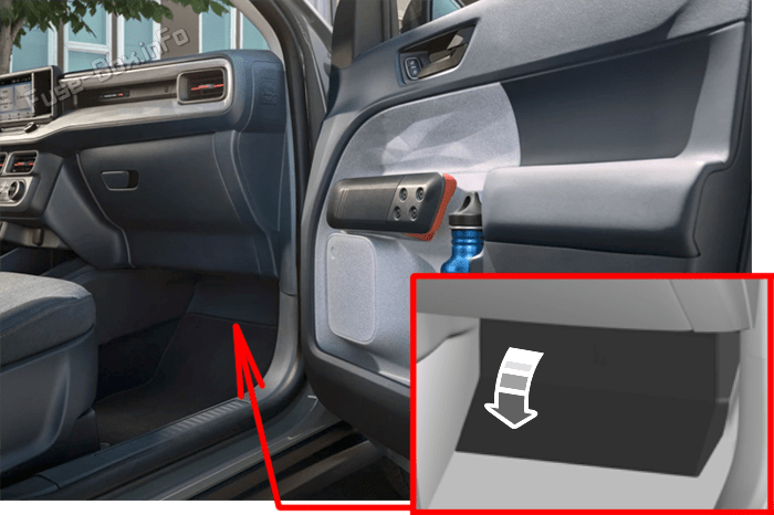 Diagrama de fusibles Ford Maverick (P758; 2022-...) en español