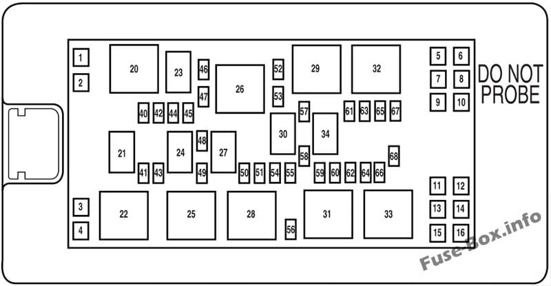 Under-hood fuse box diagram: Ford Mustang (2005)