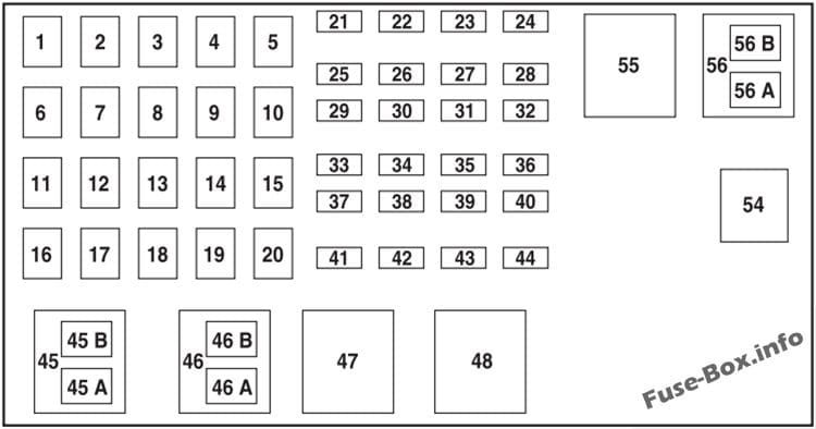 Under-hood fuse box diagram (2.3L): Ford Ranger (2006)