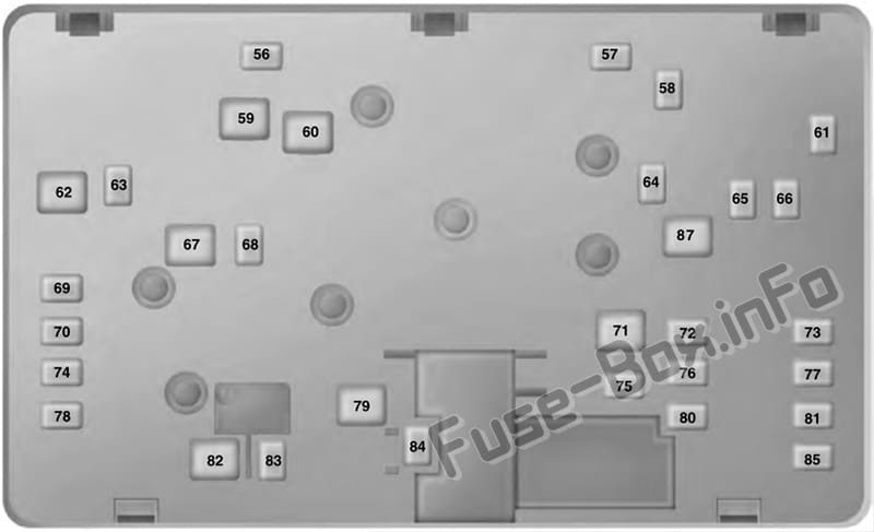 Under-hood fuse box diagram (bottom): Ford Ranger (2019)