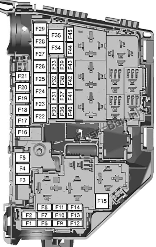 Under-hood fuse box diagram: Ford S-MAX / Ford Galaxy (2006, 2007, 2008, 2009, 2010, 2011, 2012, 2013, 2014)