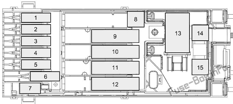 Pre-fuse Box diagram: Ford Transit (2019, 2020, 2021...)