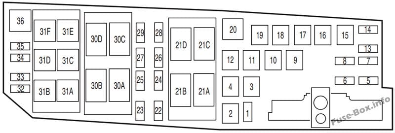 Under-hood fuse box diagram: Ford Transit Connect (2010)