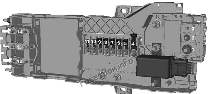 Pre-fuse Box diagram: Ford Transit Custom (2016, 2017, 2018) 2.2L diesel