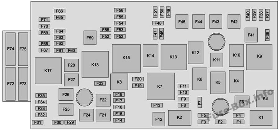 Under-hood fuse box diagram: GMC Canyon (2015, 2016, 2017, 2018)