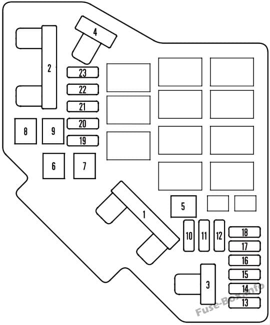 Under-hood fuse box diagram: Honda CR-V (2007, 2008, 2009)