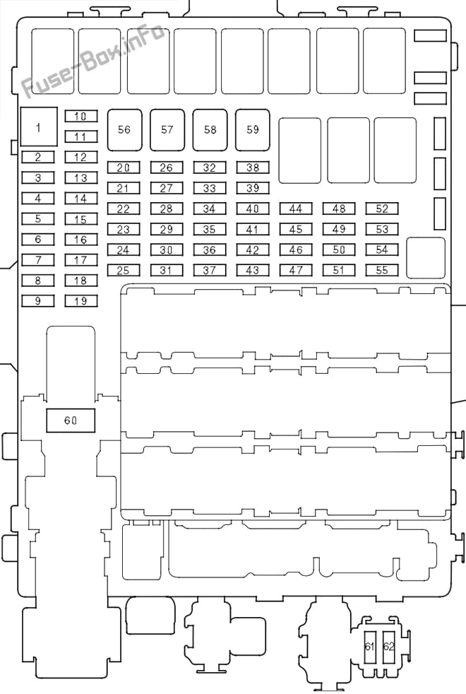 Instrument panel fuse box diagram: Honda CR-Z (2011, 2012, 2013, 2014, 2015, 2016)