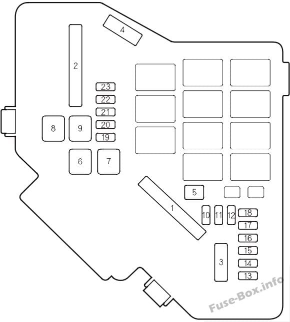 Under-hood fuse box diagram: Honda Civic Hybrid (2006, 2007, 2008, 2009, 2010, 2011)