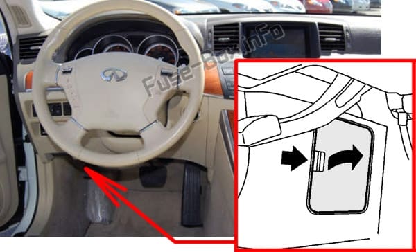 Diagrama de fusibles Infiniti M35, M45 (Y50; 2006-2010) en español