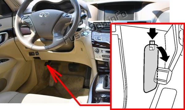 Diagrama de fusibles Infiniti M37 / M56 (Y51; 2010-2012) en español