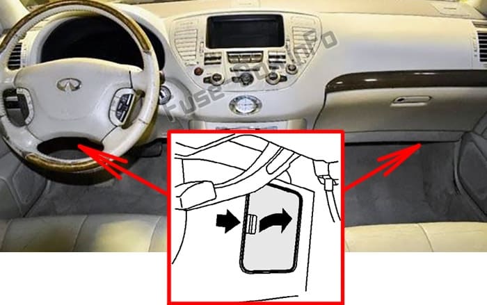 Diagrama de fusibles Infiniti Q45 (F50; 2001-2006) en español