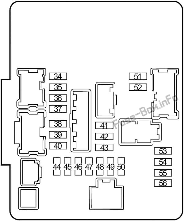 Under-hood fuse box #1 diagram: Infiniti JX35, QX60 (2012, 2013, 2014, 2015, 2016, 2017)