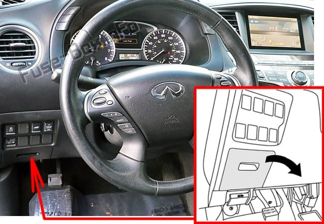 Diagrama de fusibles Infiniti JX35, QX60 (2012-2017) en español