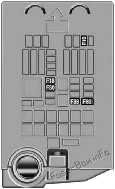 Under-hood fuse box diagram: Jeep Renegade (2018, 2019)